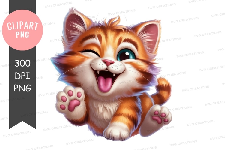 Playful kitten clipart png