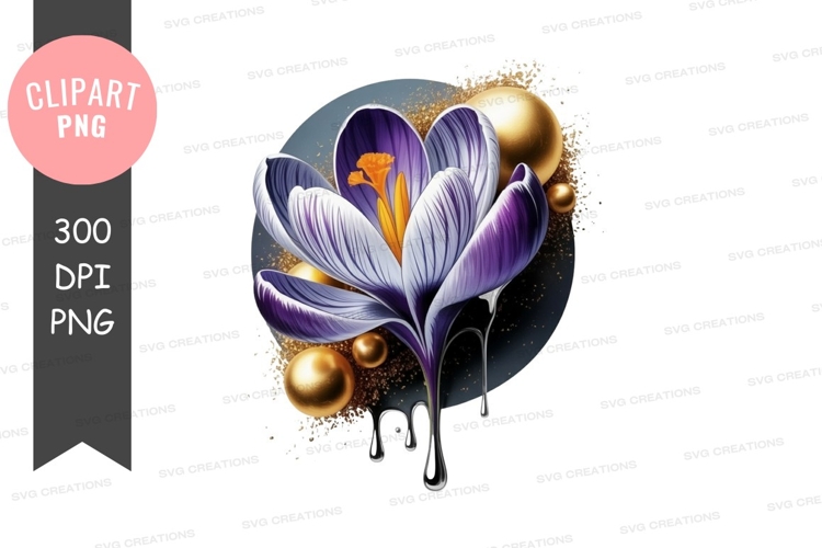 Elegant purple flower with golden accents