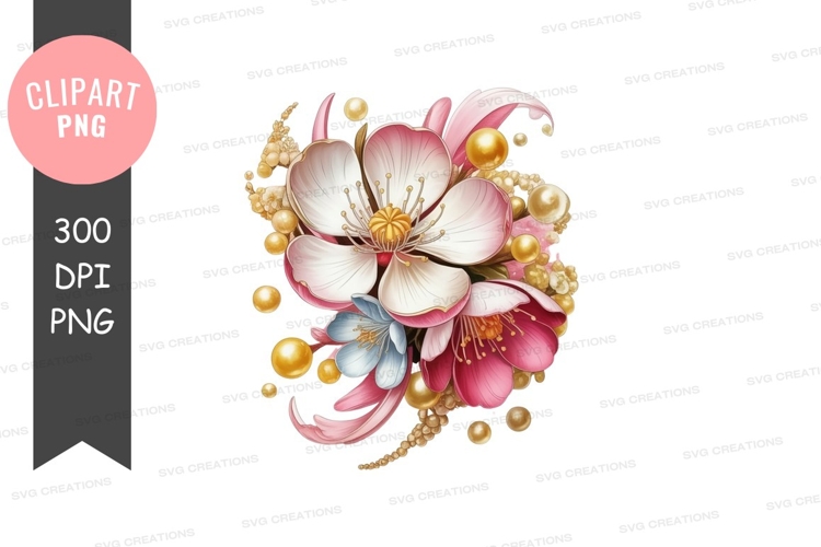 Elegant floral bouquet clipart png