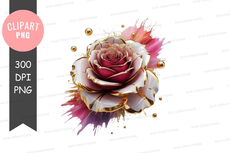 Elegant rose with golden accents