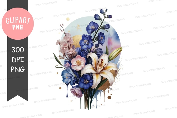 Elegant bouquet of flowers clipart png