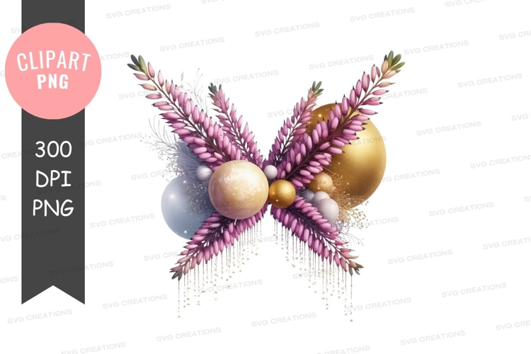 Elegant floral butterfly clipart png