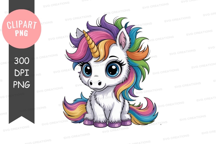 Cute Unicorn Clipart Image 17