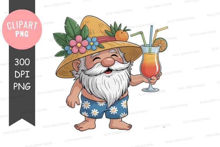 Cheerful elderly man with tropical drink