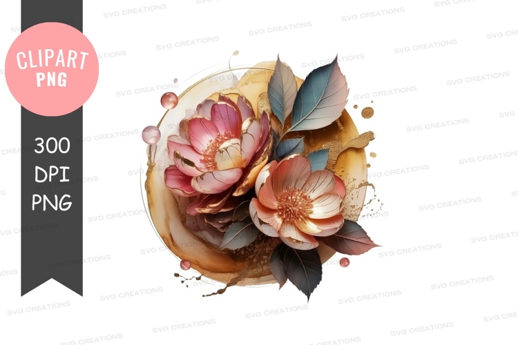 Black And White Flowers Clipart Image 3