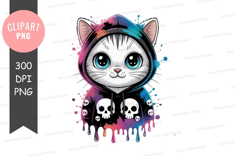 Cool cat in hoodie clipart png