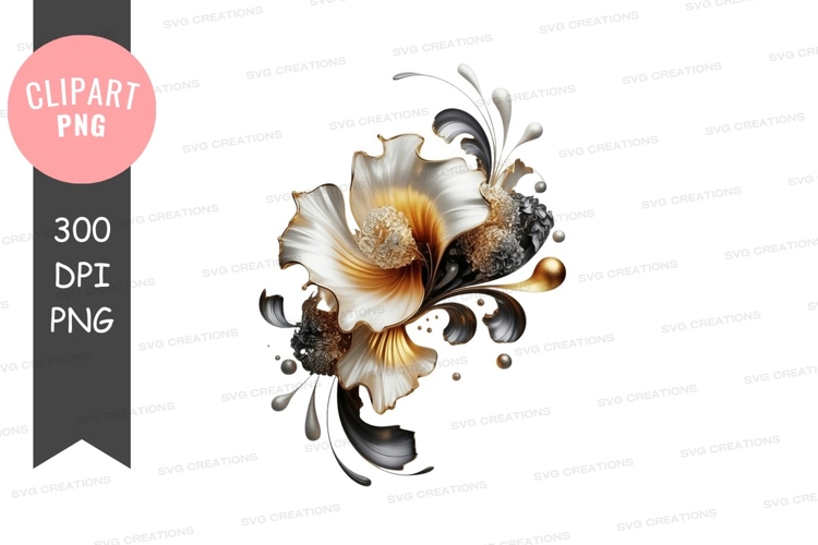 Elegant floral design clipart png