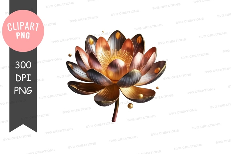 Golden lotus flower clipart png