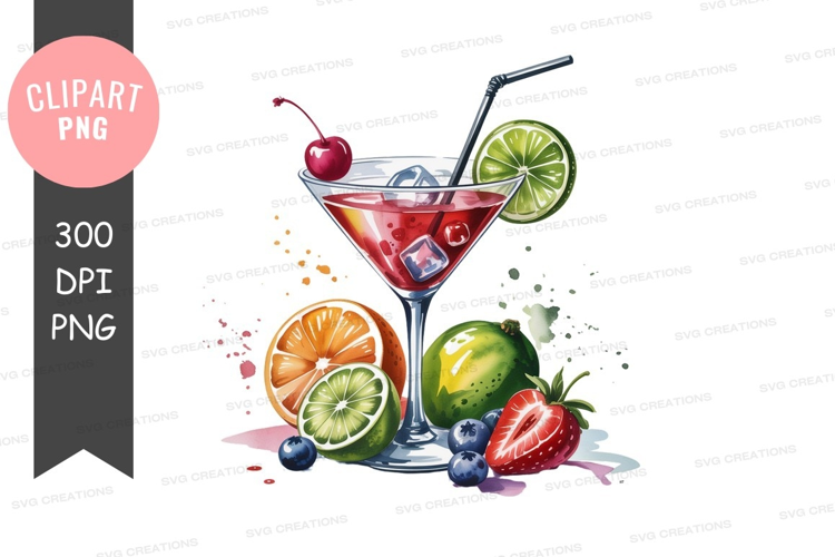 Vibrant cocktail with fruits