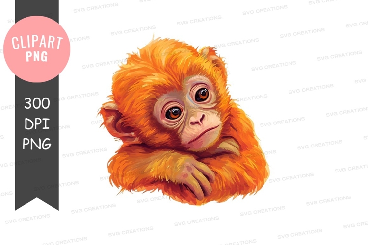 Cute baby monkey clipart png