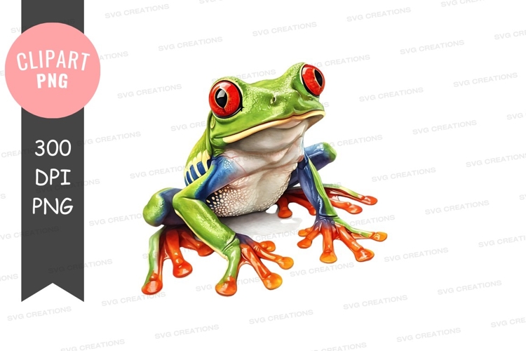 Colorful frog clipart png