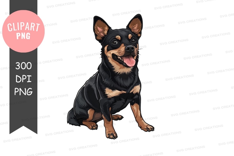 Happy black and tan dog clipart png