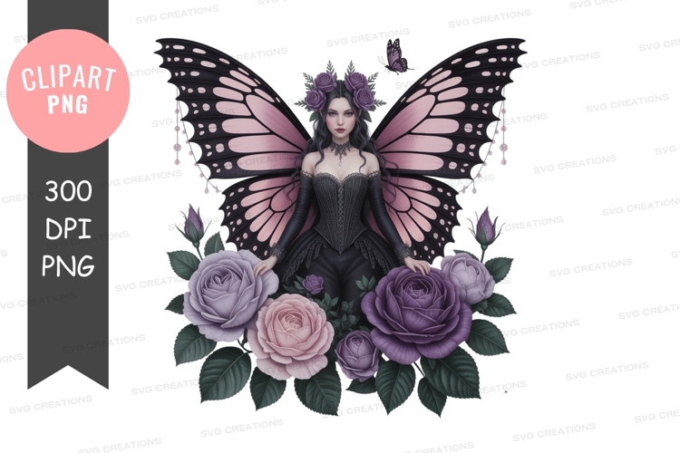 Enchanting fairy with butterfly wings