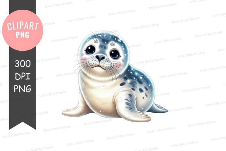 Cute baby seal clipart png