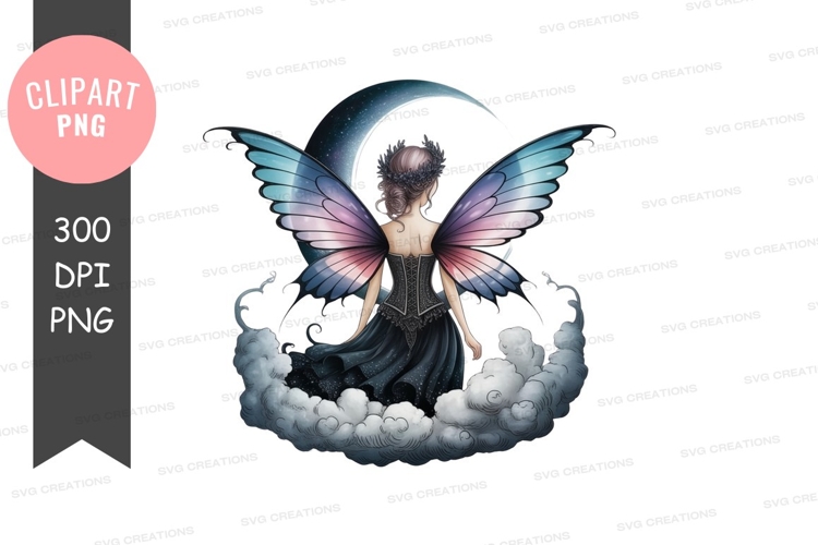 Mystical fairy on clouds