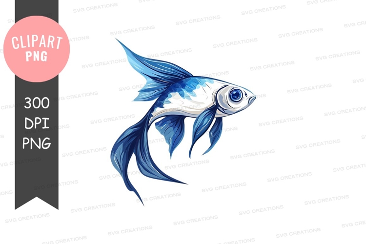Blue betta fish clipart png