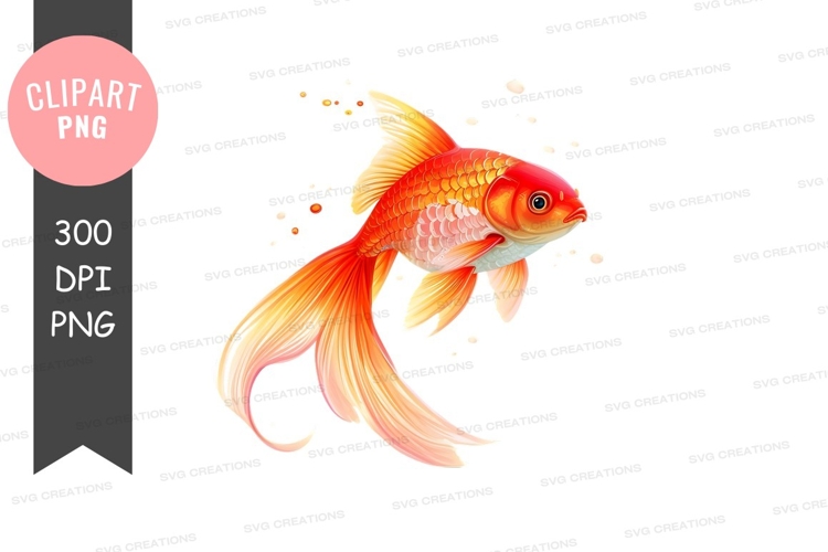 Vibrant goldfish clipart png
