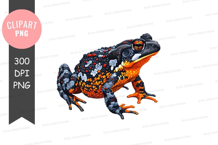 Vibrant colored frog clipart png