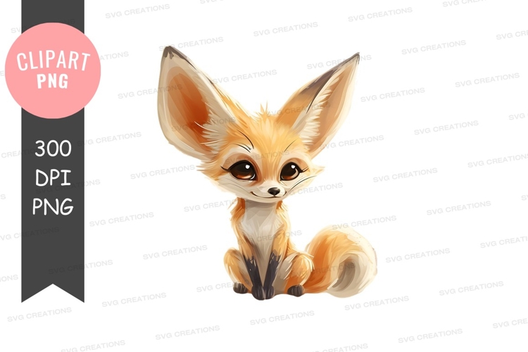 Cute fennec fox clipart png