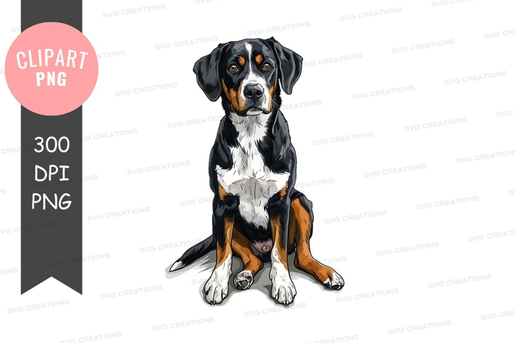 Portrait of a sitting dog