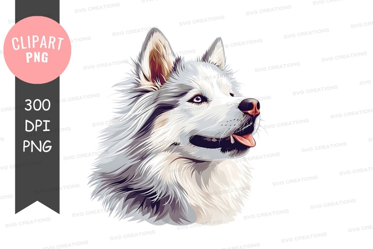 Happy husky dog clipart png