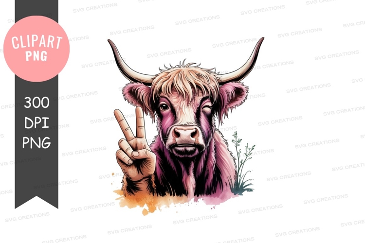 Peaceful highland cow