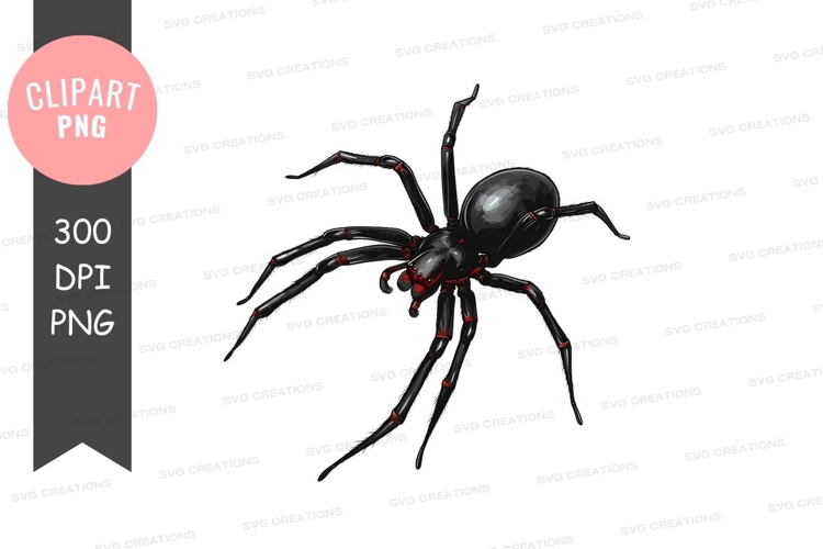 Black Spider Clipart Image 21