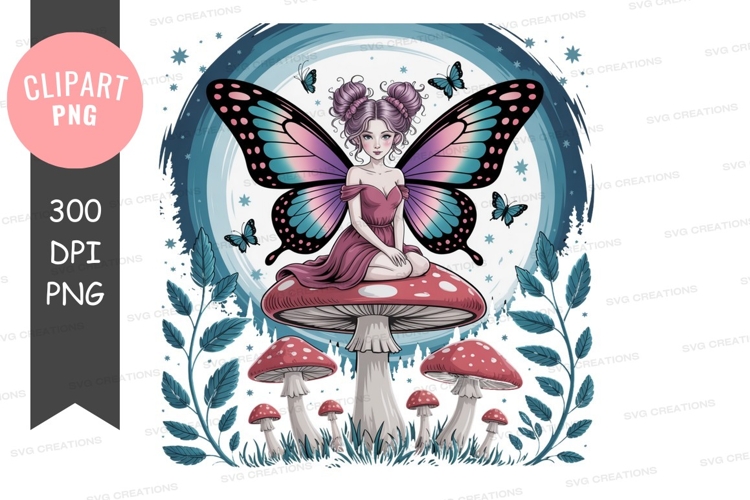 Enchanted fairy on a mushroom