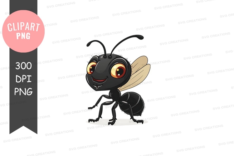 Happy cartoon ant clipart png