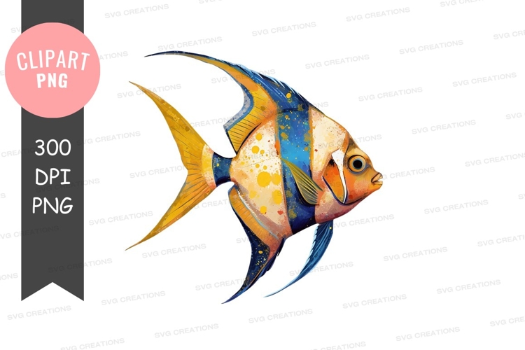 Colorful tropical fish clipart png