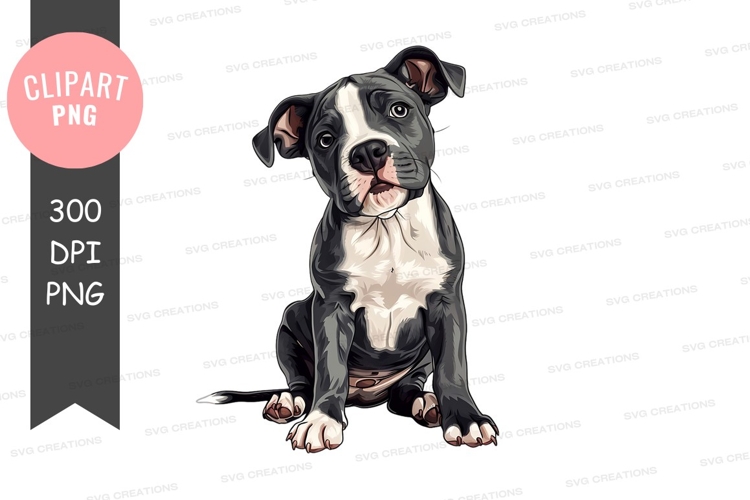 Puppy Black And White Clipart Image 24