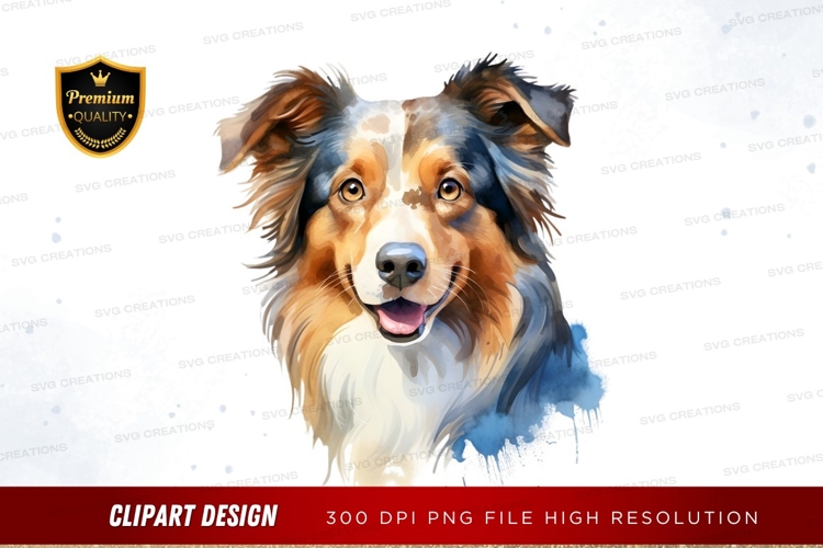 Happy australian shepherd dog clipart png