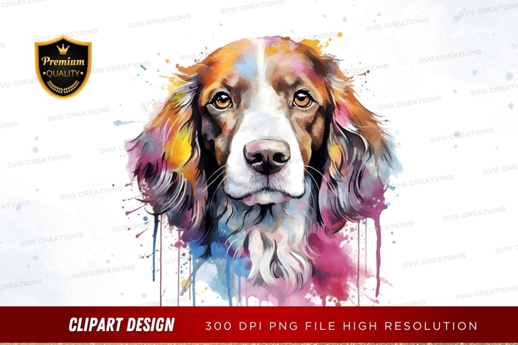 Vibrant dog portrait clipart png