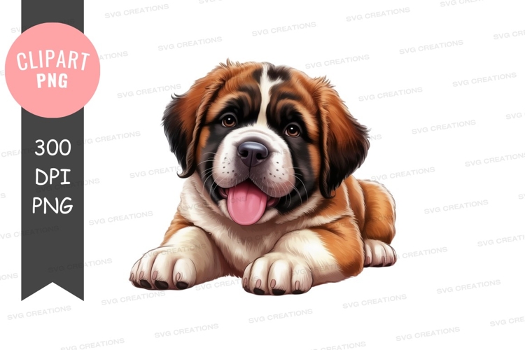 Happy st. bernard puppy clipart png