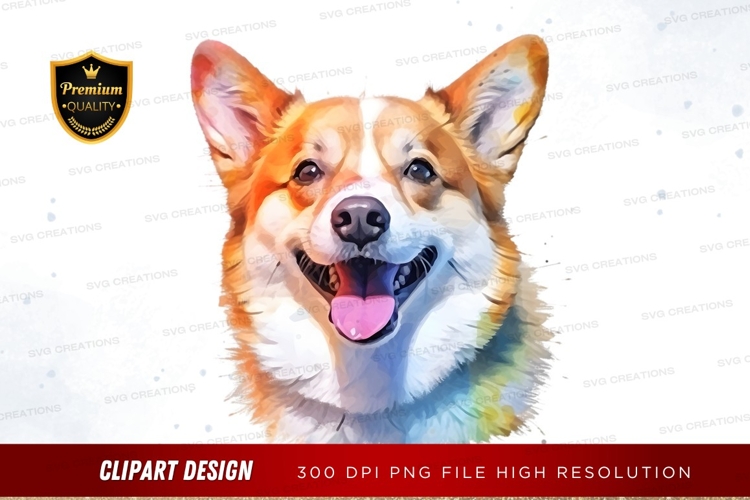 Happy corgi clipart png