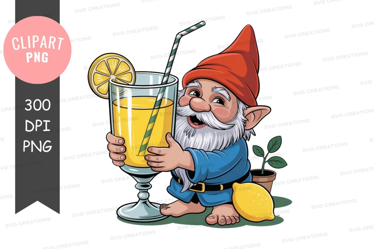Gnome enjoying a lemonade