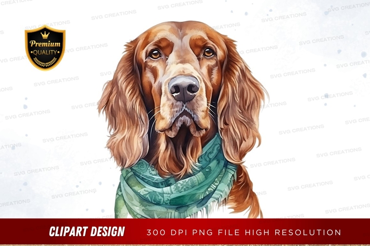 Portrait of a dog with a scarf