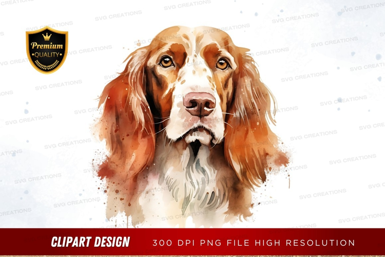 Watercolor portrait of a dog
