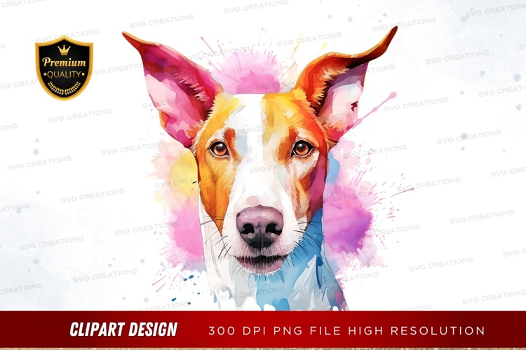 Vibrant dog portrait clipart png
