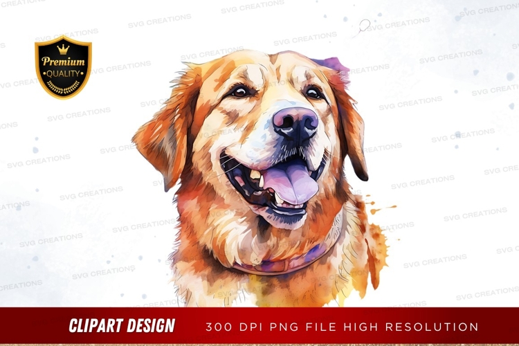 Happy golden retriever clipart png