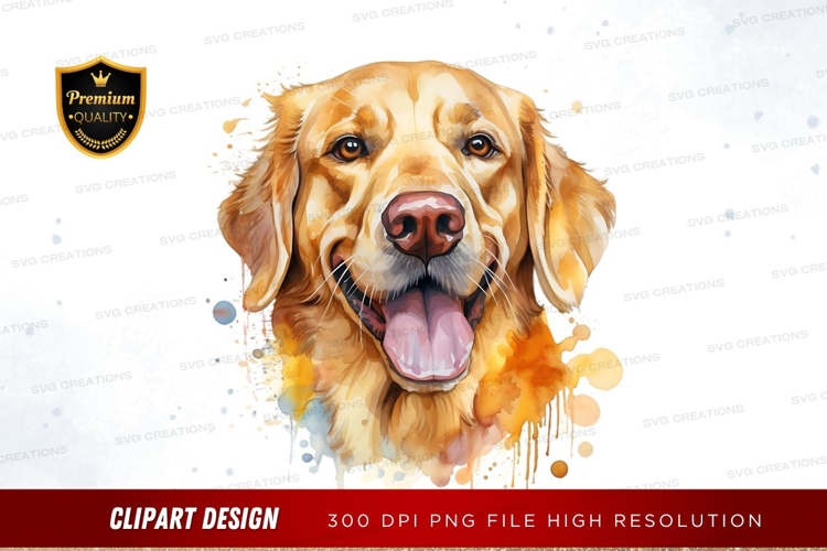 Happy golden retriever clipart png
