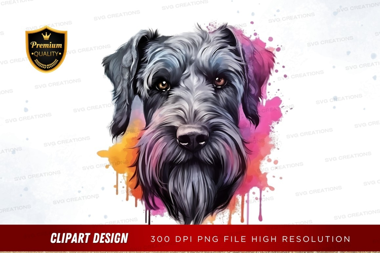 Portrait of a schnauzer dog