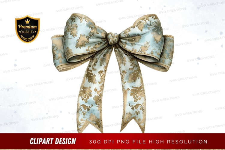 Elegant floral ribbon bow