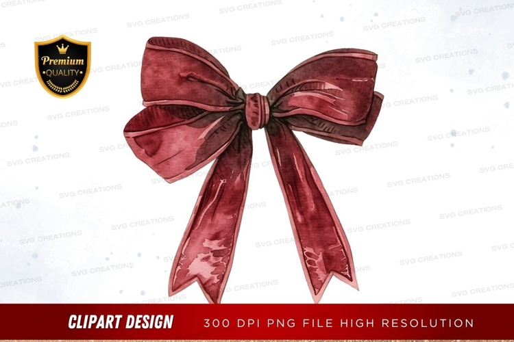 Elegant burgundy ribbon bow