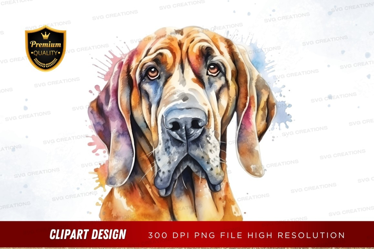 Watercolor portrait of a dog