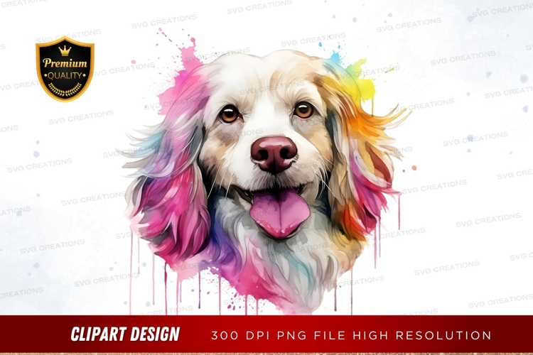Colorful dog clipart png