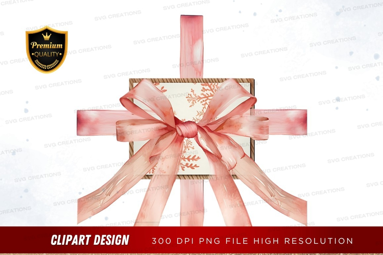 Elegant gift box with pink ribbon