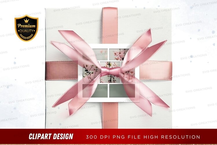 Elegant gift box with pink ribbon example image 1