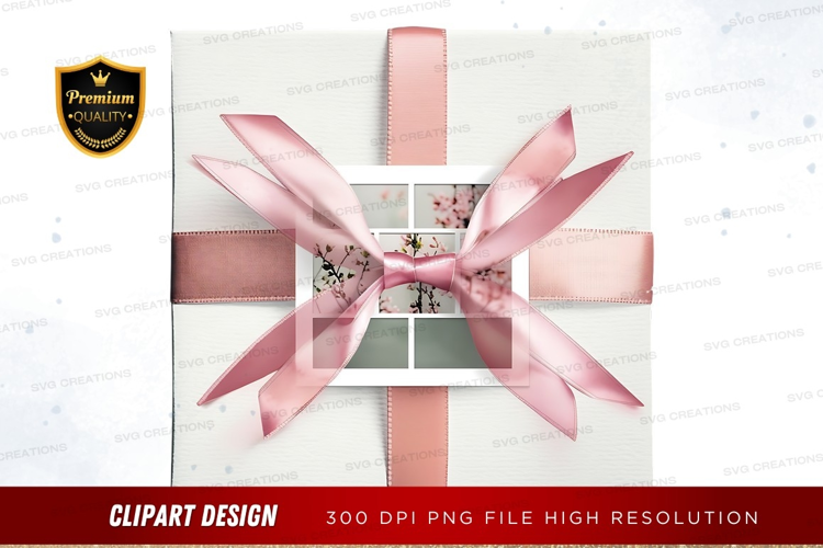 Elegant gift box with pink ribbon
