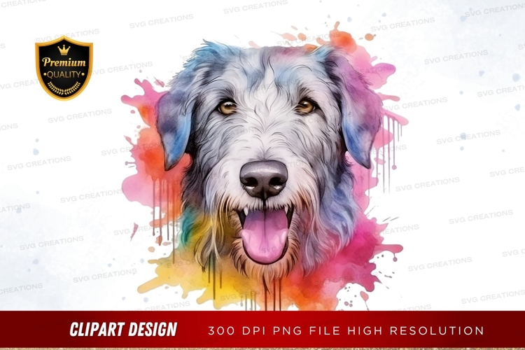 Happy dog with colorful splash